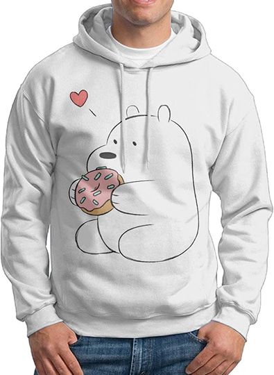 Men's We Bare Bears Anime Ice Bear Heart Hoodie
