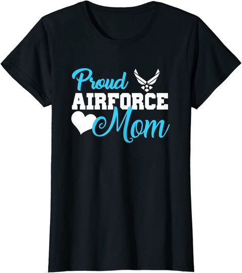Proud Air Force Mom Heart Military Family T Shirt