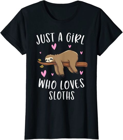 Just A Girl Who Loves Sloths Funny Sloth Long Sleeves