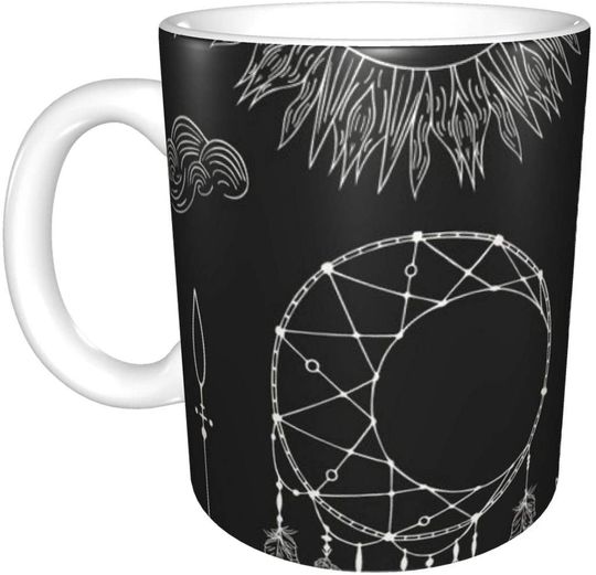 Ceramic Coffee Mugs is a novel gift for friends and family, Native American Indian Headdress Bestfriend Cups
