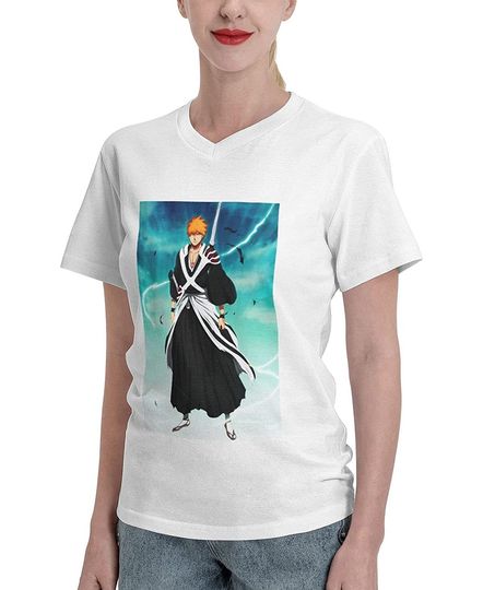 Ichigo Kurosaki Women's T-Shirt,Women's Classic V-Neck Short-Sleevet-Shirt