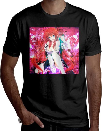 Anime High School DxD Rias Gremory T Shirt Man's Summer Round Neck Short Sleeve Tops