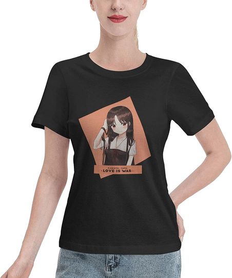 Love is War Shinomiya Kaguya Shirt Womens Summer Printing Round Neck Short Sleeve Tee Tops
