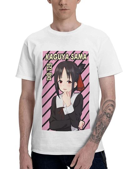 Kaguya-Sama Love is War Shinomiya Kaguya Man's Short Sleeves T Shirt Unique Summer Cotton Round Neck Clothes