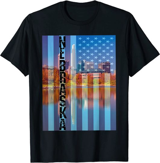 Nebraska American Flag T-Shirt
