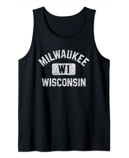 Milwaukee WI Wisconsin White Print Tank Top