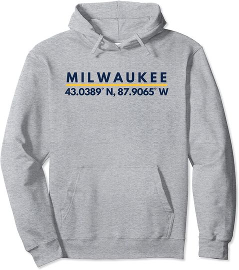 Milwaukee Baseball Fans Latitude & Longitude Pullover Hoodie