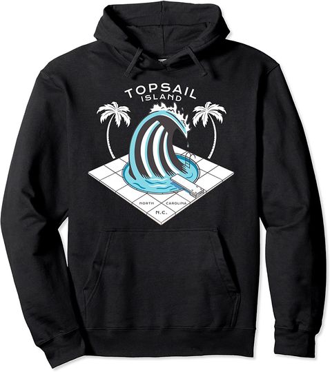Topsail Island Beach North Carolina Ocean Wave Pullover Hoodie