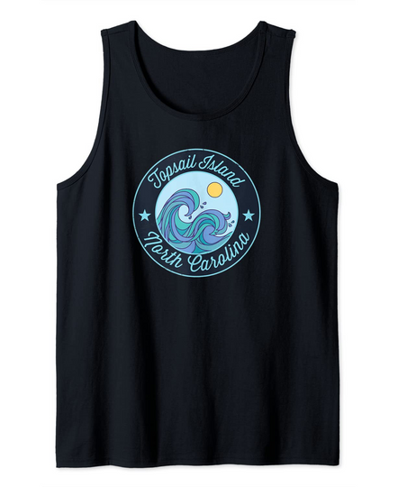 Topsail Island North Carolina Souvenir Nautical Tank Top