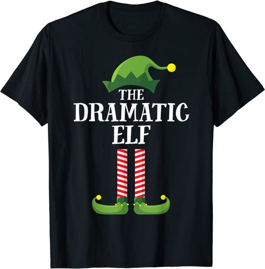 Dramatic Elf Matching Family Group Christmas Party Pajama T Shirt