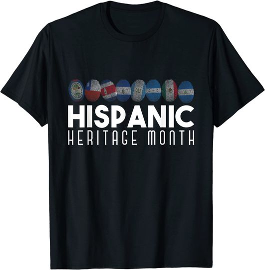 Latin Pride Fingerprint Flags Hispanic Heritage Month T-Shirt