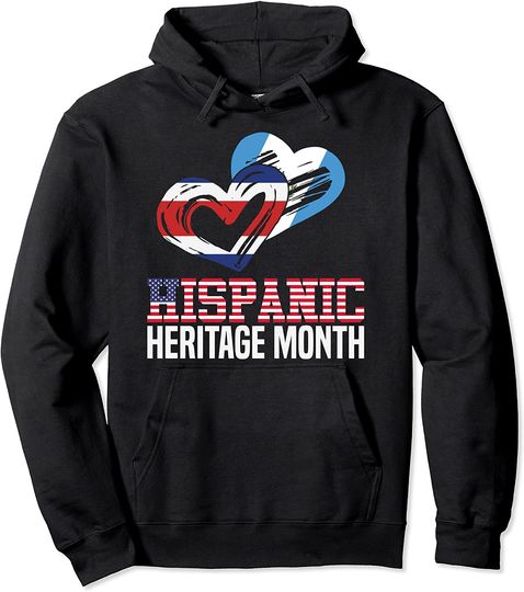 Latino Countries Love Heart Proud Hispanic Heritage Month Pullover Hoodie