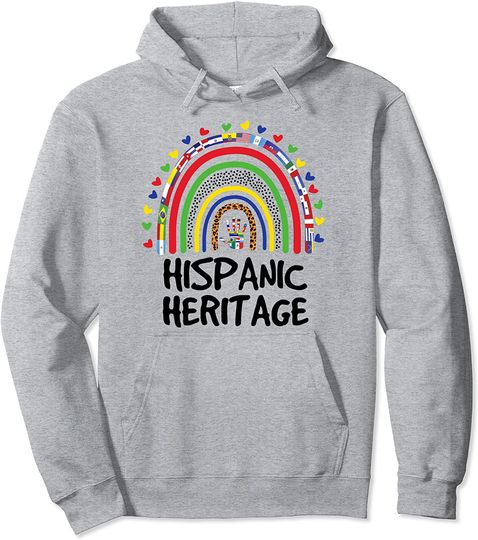 National Hispanic Heritage month Rainbow All Countries Flags Pullover Hoodie