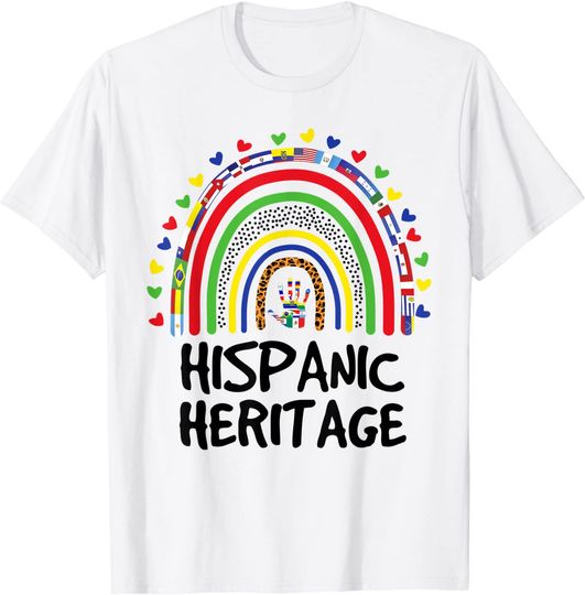 National Hispanic Heritage month Rainbow All Countries Flags T-Shirt