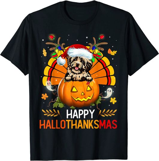 Happy Hallothanksmas Halloween Thanksgiving Long Sleeves