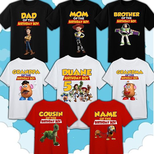 Personalised Toy Story Family Birthday T Shirt