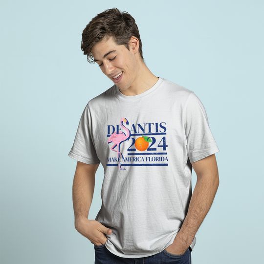 Discover DeSantis 2024 Make America Florida Flamingo Election Hoodie