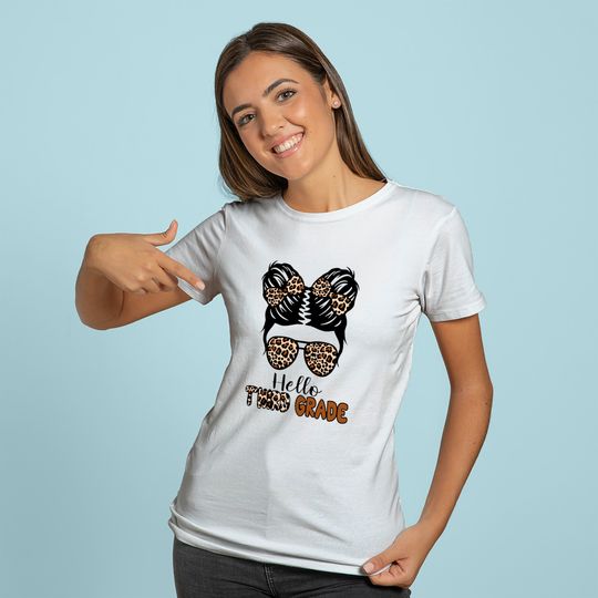 Discover Kids Hello Third Grade Messy Bun Girls Hoodie