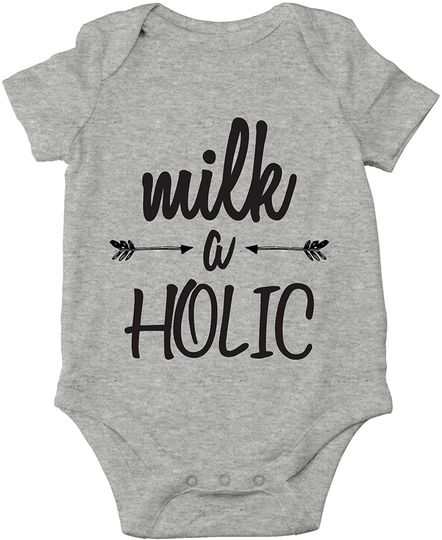 Milkaholic Lover Baby Funny Wine and Beer Lovers Baby Bodysuit