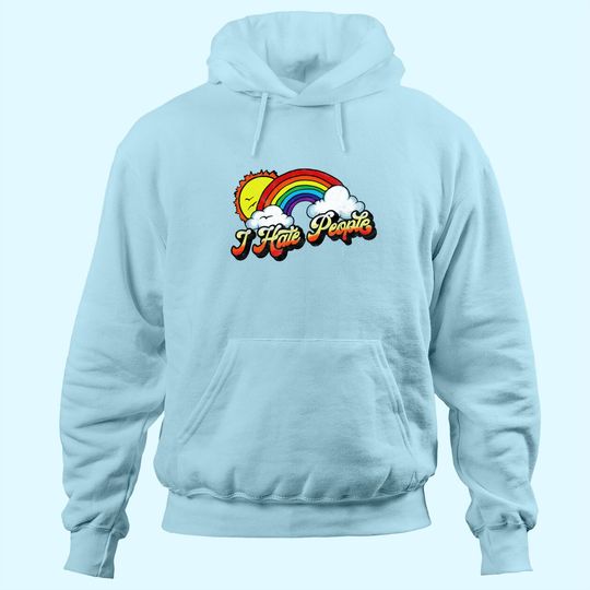 Discover I Hate People Funny Antisocial Distressed Vintage Rainbow Hoodie
