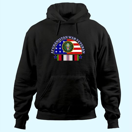 Army Afghanistan War Veteran Patch Image Hoodie