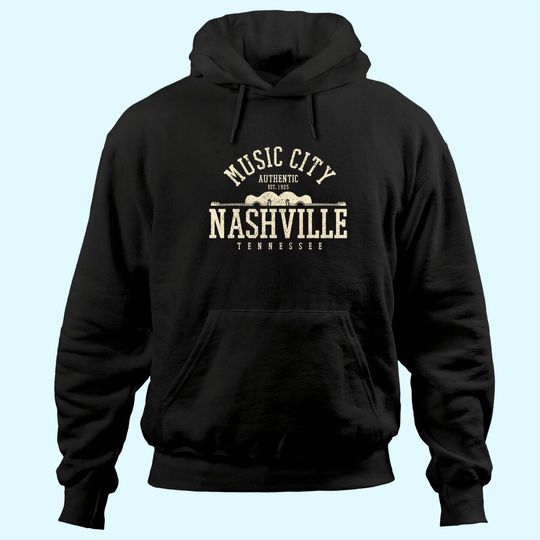 Discover Nashville Tennessee Country Music City Guitar Hoodie