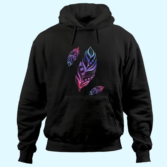Colorful Feathers Indian Heritage Native American Hoodie