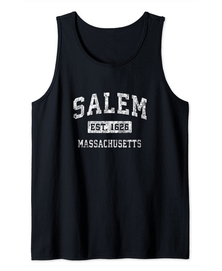 Salem Massachusetts MA Vintage Established Sports Design Tank Top