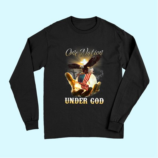Eagle USA Christian Patriot One Nation Under God Long Sleeves