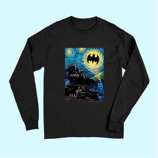 DC Comics Batman Starry Night Style Painting Long Sleeves