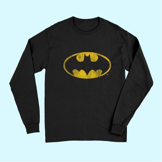 DC Comics Batman Distressed Classic Logo Long Sleeves