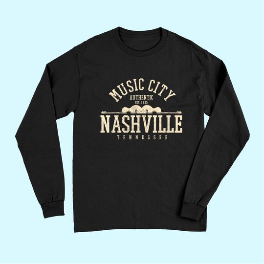 Nashville Tennessee Country Music City Guitar Long Sleeves