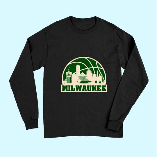 Milwaukee Basketball Vintage Cityscape Long Sleeves