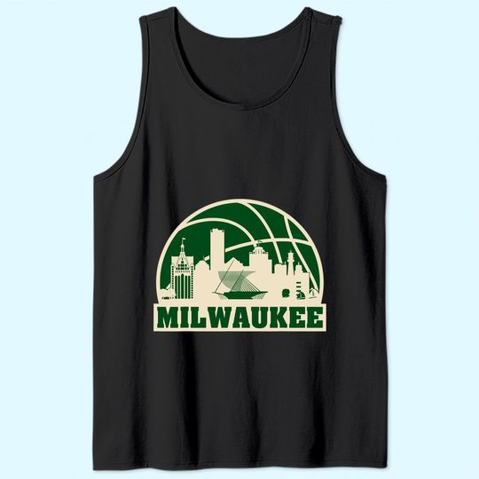 Milwaukee Basketball Vintage Cityscape Tank Top