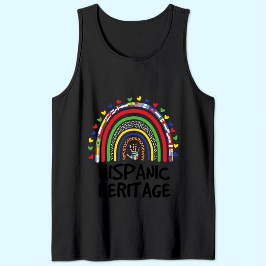 National Hispanic Heritage month Rainbow All Countries Flags Tank Top