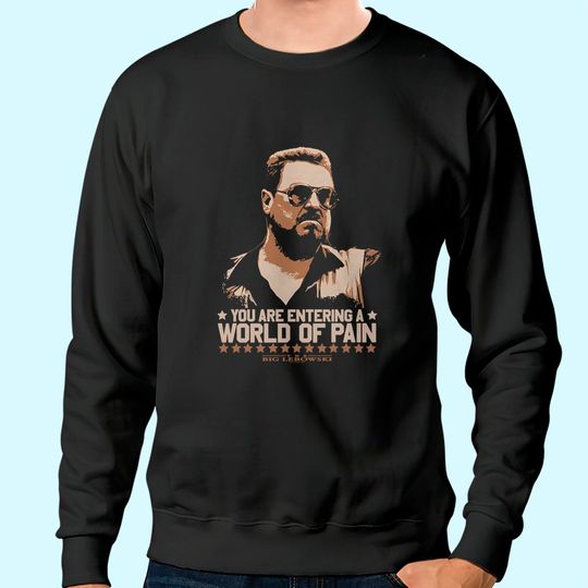 Ripple Junction Big Lebowski Adult Unisex World of Pain Light Weight 100% Cotton Crew Sweatshirt