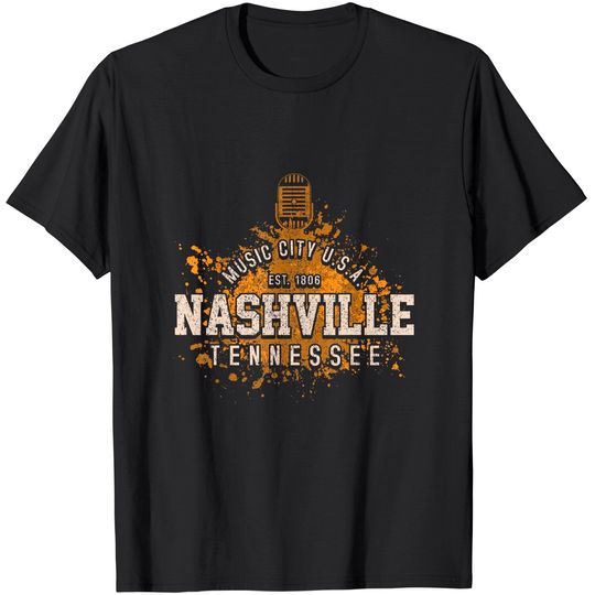 Nashville Music City Tennessee Country Music T Shirt