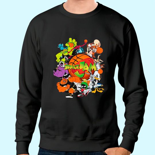 Space Jam Tune Squad Marvin & Bugs Bunny Teenage Sweatshirt New Clothes Black
