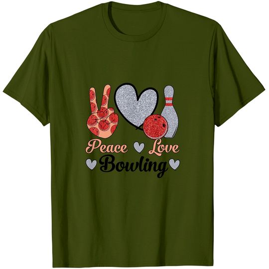 Discover Peace Love Bowling T Shirt