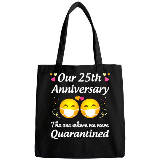 Discover 25th Wedding Anniversary Quarantined Gifts Men Women Couple Tote Bag