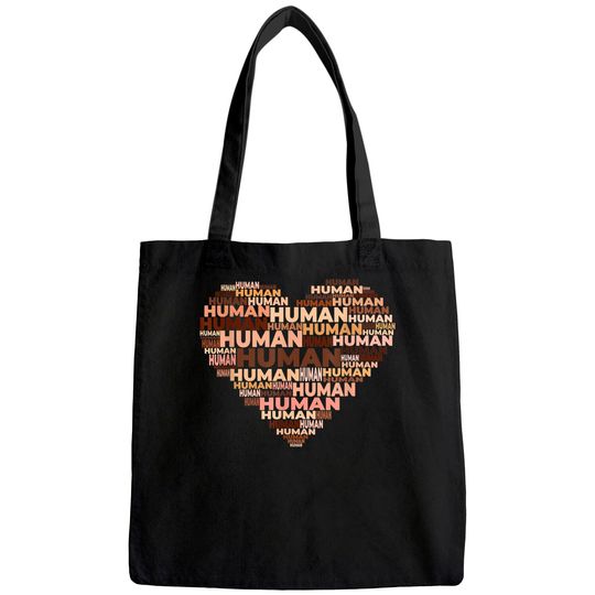 Human Skin Tone Heart Anti-Racist Tote Bag