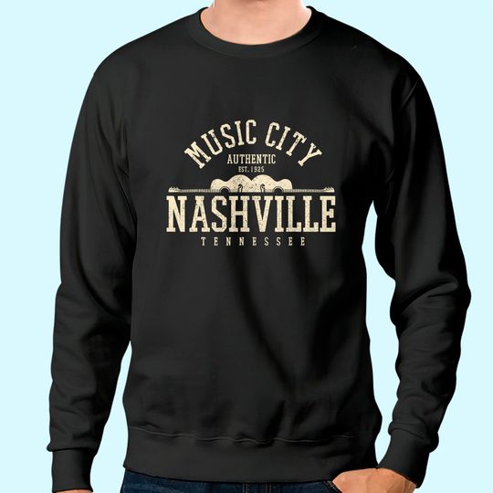 Nashville Tennessee Country Music City Guitar Sweatshirt