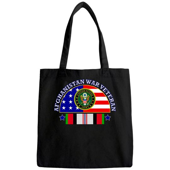 Army Afghanistan War Veteran Patch Image Tote Bag