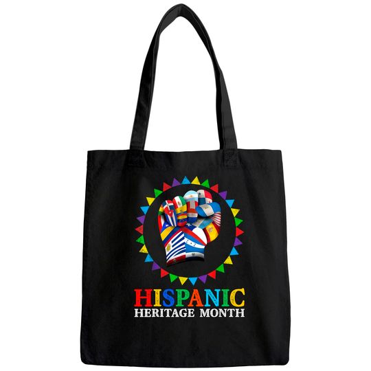 Hispanic Heritage Month Strong Latino Hand Countries Flag Tote Bag