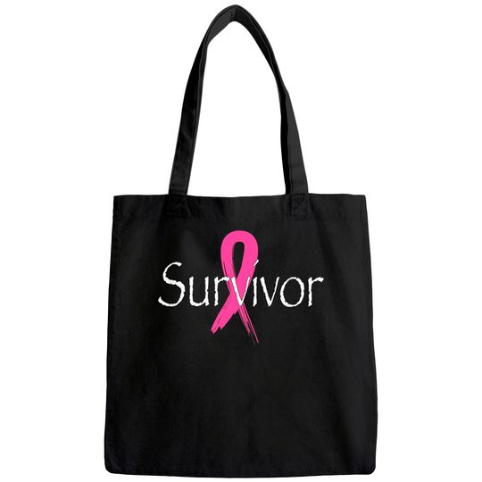 Breast Cancer Survivor Pink Ribbon Awareness Month Tote Bag