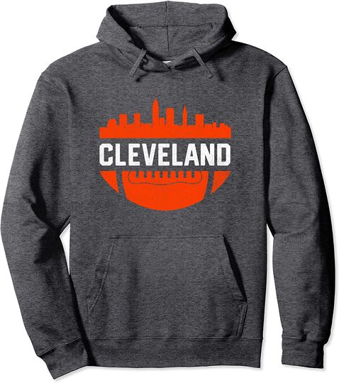 Cleveland Ohio Skyline Football Vintage Hoodie