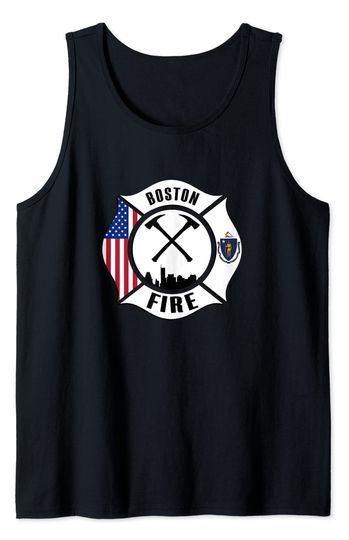 Boston Massachusetts Fire Rescue Department Firefighters Tank Top