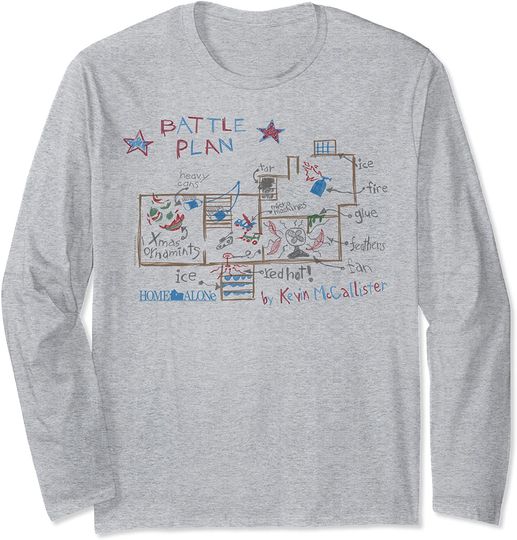 Home Alone Battle Plan By Kevin McCallister Sketch Long Sleeve