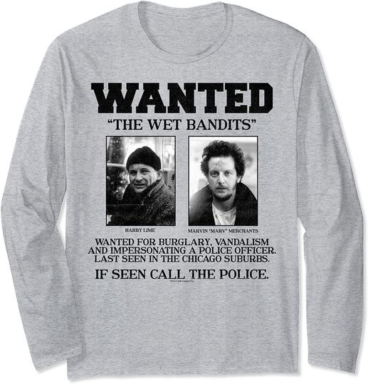 Home Alone Wanted The Wet Bandits Poster Long Sleeve