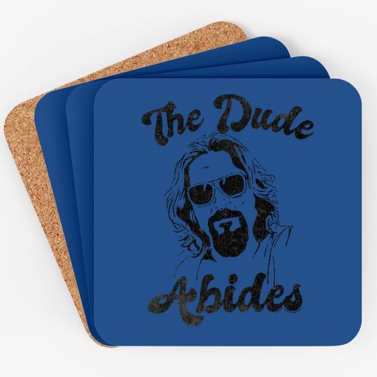 American Classics The Big Lebowski 90s Movie The Dude Abides Adult Short Sleeve Coaster Graphic Tee